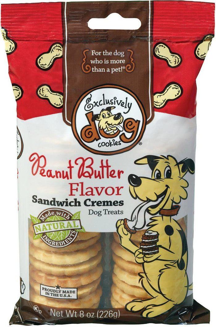 Exclusively Pet Sandwich Cremes Peanut Butter Dog Treats 8Oz