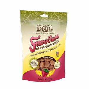 Exclusively Pet Smoochers Yogurt Drops Banana Strawberry Flavor Dog Treats 7Oz - Pet Totality