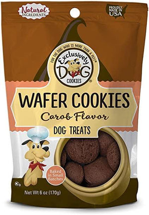 Exclusively Pet Wafer Cookies Carob Flavor Dog Treats 8Oz - Pet Totality