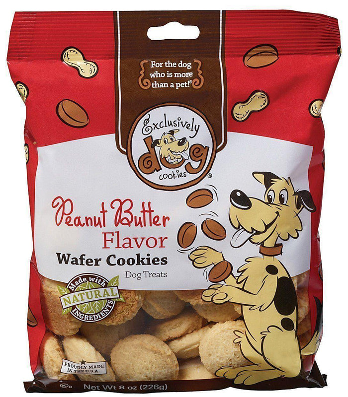 Exclusively Pet Wafer Cookies Peanut Butter Flavor Dog Treats 8Oz