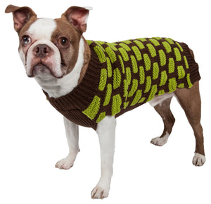 Fashion Weaved Heavy Knit Designer Ribbed Turtle Neck Dog Sweater - Pet Totality