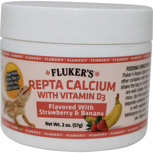 Fluker S Repta Calcium With Vitamin D3 Strawberry Banana Flavored 4Oz - Pet Totality