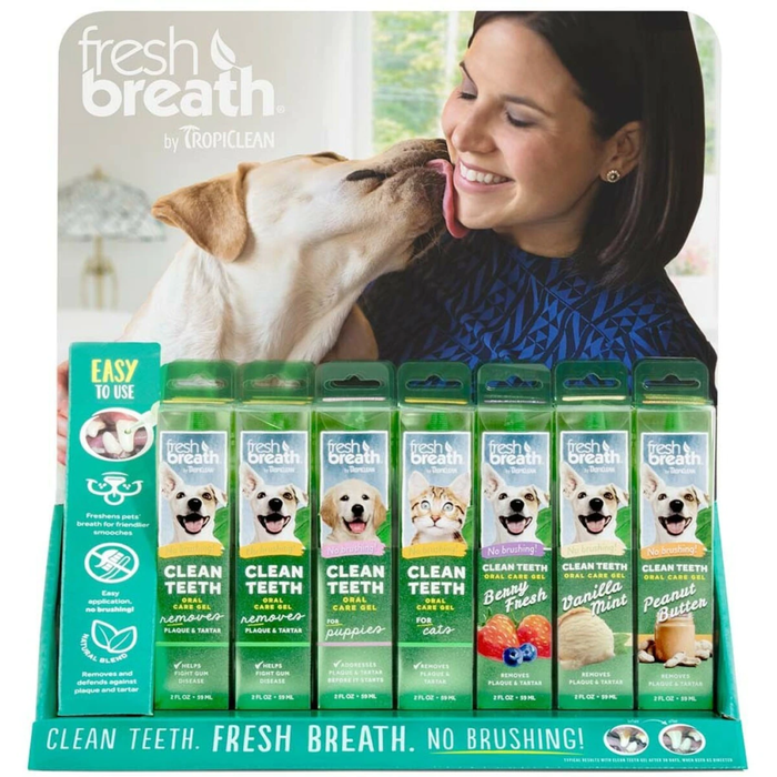 Fresh Breath By Tropiclean Oral Clean Gel Counter Display 21Pc