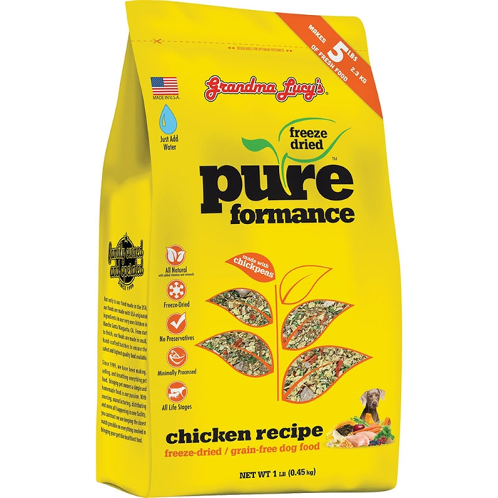 Grandma Lucy'S Dog Freeze-Dried Pure Grain Free Chicken 1Lb