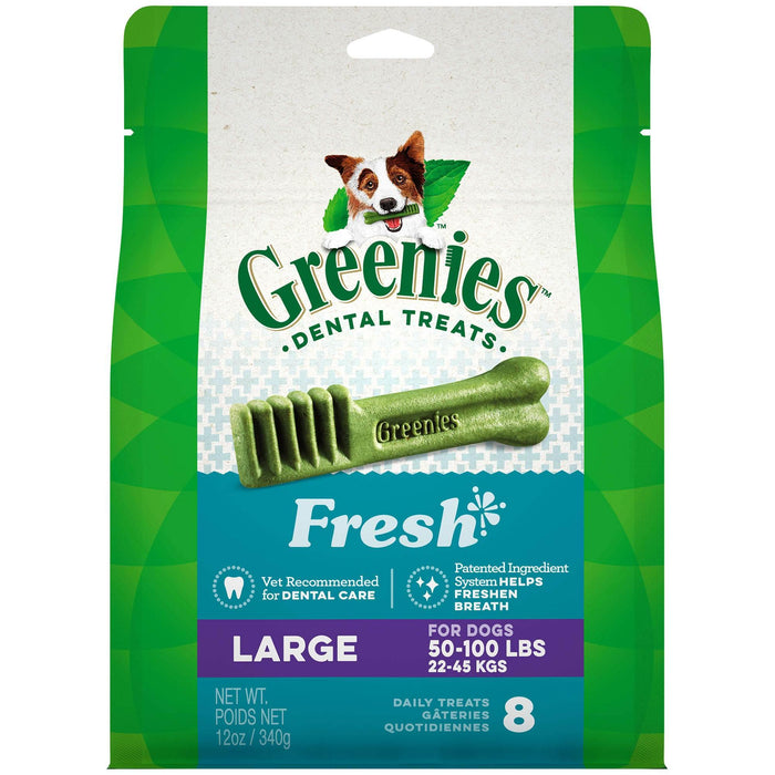 Greenies Fresh Large Dog Dental Chews - 12 Ounces 8 Treats