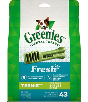 Greenies Fresh Teenie Dog Dental Chews - 12 Ounces 43 Treats - Pet Totality