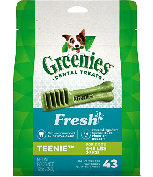 Greenies Fresh Teenie Dog Dental Chews - 12 Ounces 43 Treats