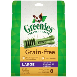 Greenies Grain-Free Large Dog Dental Chews - 12 Ounces 8 Treats - Pet Totality