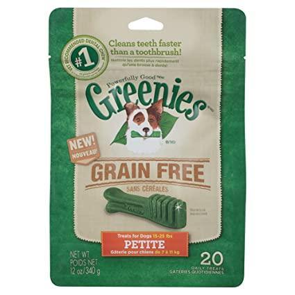 Greenies Grain-Free Petite Dog Dental Chews - 12 Ounces 20 Treats