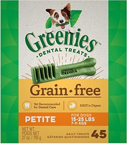 Greenies Grain-Free Petite Dog Dental Chews - 27 Ounces 45 Treats