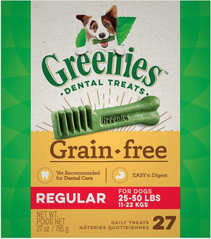 Greenies Grain-Free Regular Size Dog Dental Chews - 27 Ounces 27 Treats - Pet Totality