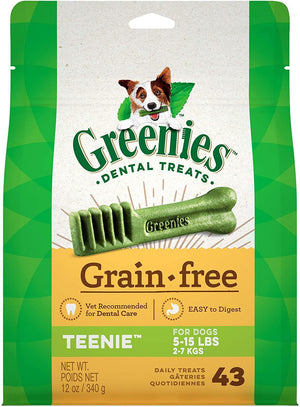 Greenies Grain-Free Teenie Dog Dental Chews - 12 Ounces 43 Treats - Pet Totality