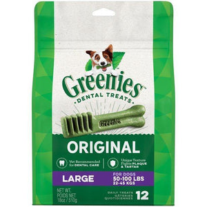 Greenies Original Large Dog Dental Chews - 18 Ounces 12 Treats - Pet Totality