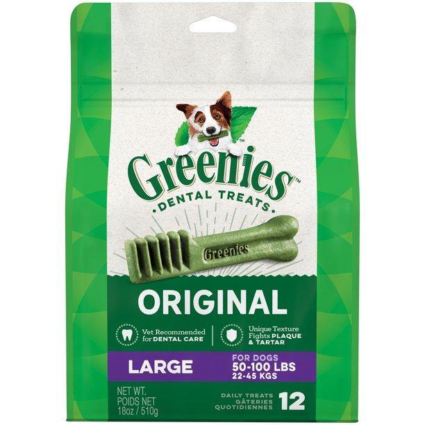 Greenies Original Large Dog Dental Chews - 18 Ounces 12 Treats