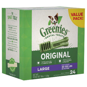 Greenies Original Large Dog Dental Chews - 36 Ounces 24 Treats - Pet Totality
