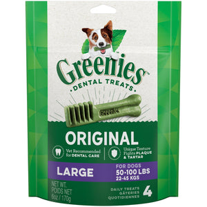 Greenies Original Large Dog Dental Chews - 6 Ounces 4 Treats - Pet Totality