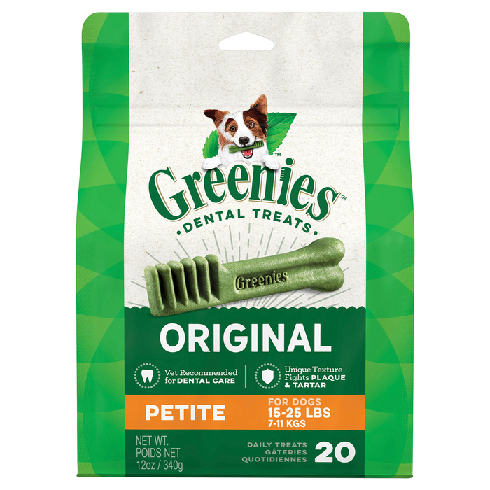 Greenies Original Petite Dog Dental Chews - 12 Ounces 20 Treats