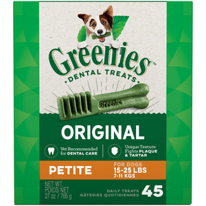 Greenies Original Petite Dog Dental Chews - 27 Ounces 45 Treats - Pet Totality