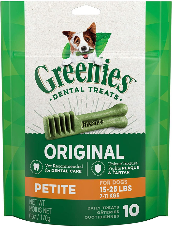 Greenies Original Petite Dog Dental Chews - 6 Ounces 10 Treats