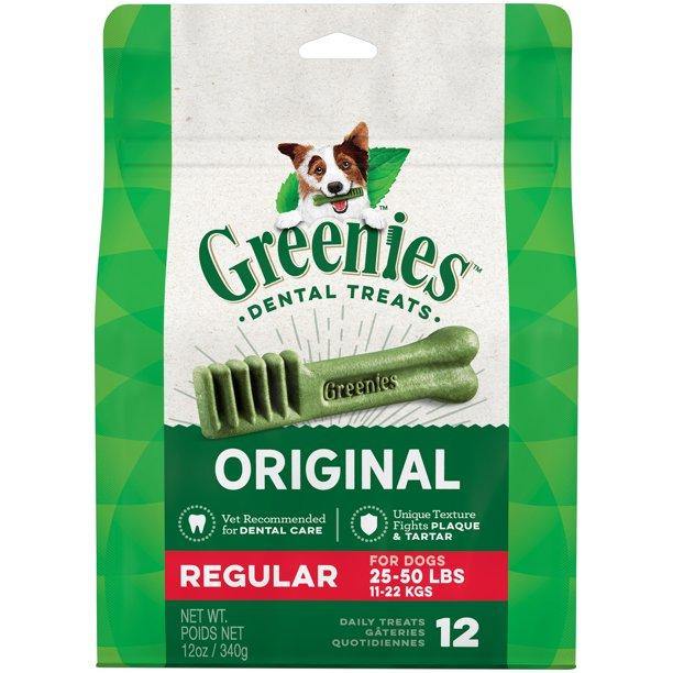 Greenies Original Regular Size Dog Dental Chews - 12 Ounces 12 Treats