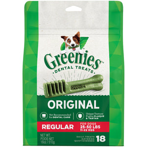 Greenies Original Regular Size Dog Dental Chews - 18 Ounces 18 Treats - Pet Totality