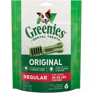 Greenies Original Regular Size Dog Dental Chews - 6 Ounces 6 Treats - Pet Totality