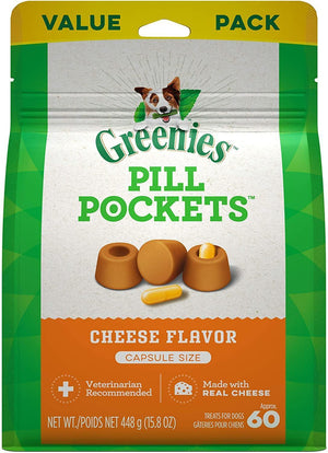 Greenies Pill Pockets Dog Treats, 15.8 Oz Cheese, Tablets - 60 Count - Pet Totality