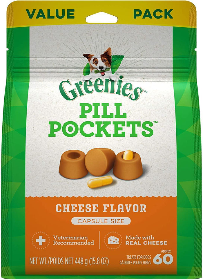 Greenies Pill Pockets Dog Treats, 15.8 Oz Cheese, Tablets - 60 Count