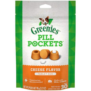 Greenies Pill Pockets Dog Treats, 3.2 Oz Cheese, Tablets - 30 Count - Pet Totality