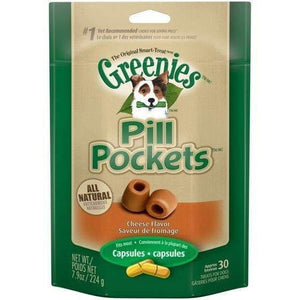 Greenies Pill Pockets Dog Treats, 7.9Oz Cheese, Capsules - 30 Count - Pet Totality