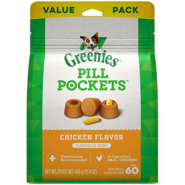 Greenies Pill Pockets Treats For Dogs Chicken - Capsule Size 15.8 Oz. 60 Treats