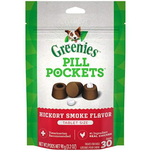 Greenies Pill Pockets Treats For Dogs Hickory Smoke - Tablet Size 3.2 Oz. 30 Treats - Pet Totality