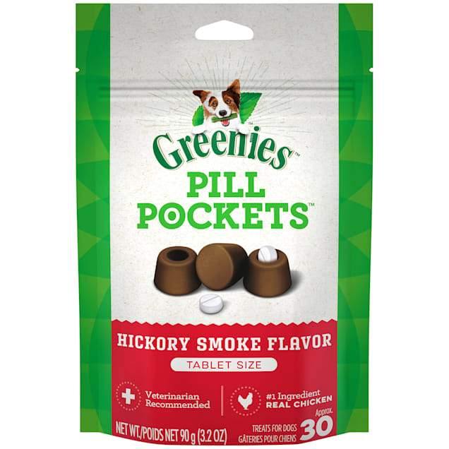 Greenies Pill Pockets Treats For Dogs Hickory Smoke - Tablet Size 3.2 Oz. 30 Treats
