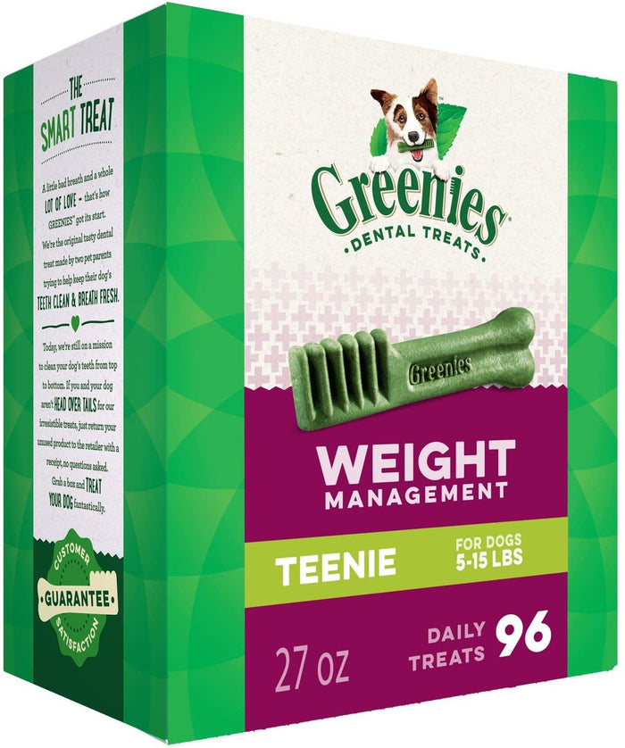 Greenies Weight Management Teenie Dental Dog Chews - 27 Ounces 96 Treats