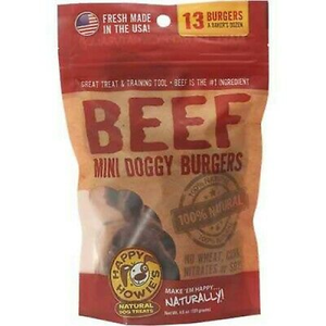 Happy Howie Dog Beef Burger Bakers Dozen 2" 4Oz - Pet Totality