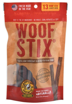 Happy Howie Dog Beef Woof Stix Bakers Dozen 6" - Pet Totality