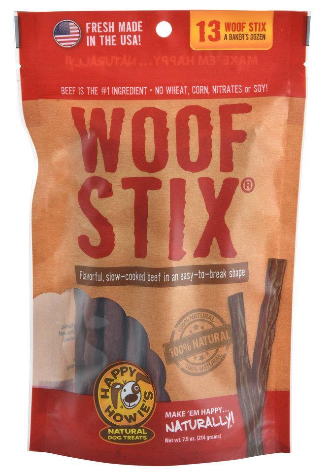 Happy Howie Dog Beef Woof Stix Bakers Dozen 6"