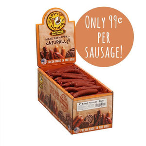 Happy Howie Dog Lamb Sausage 4" 80 Pack - Pet Totality