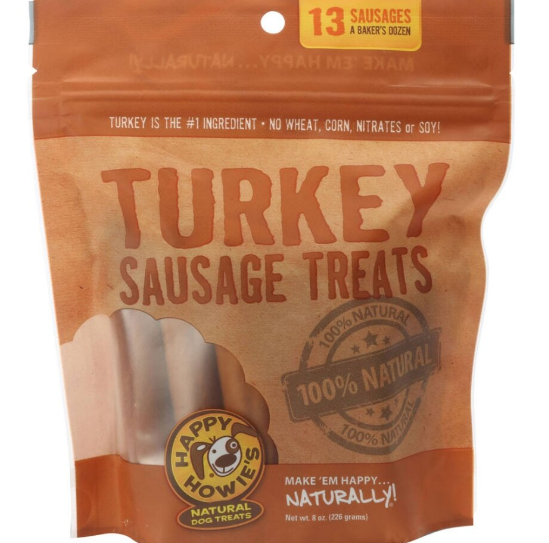 Happy Howie Dog Turkey Sausage Bakers Dozen 4" 8Oz