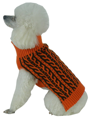 Harmonious Dual Color Weaved Heavy Cable Knitted Fashion Designer Dog Sweater - Pet Totality