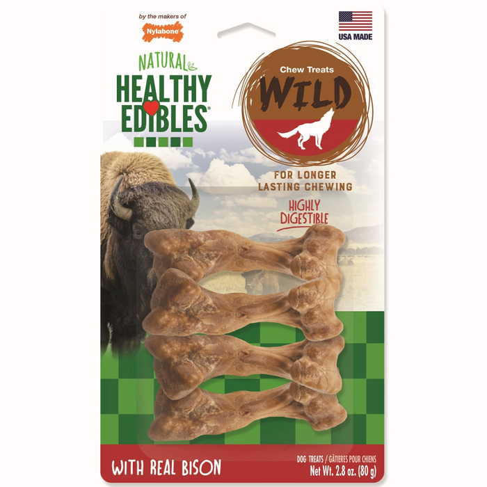 Healthy Edibles Wild Bison Bone Small 4Ct