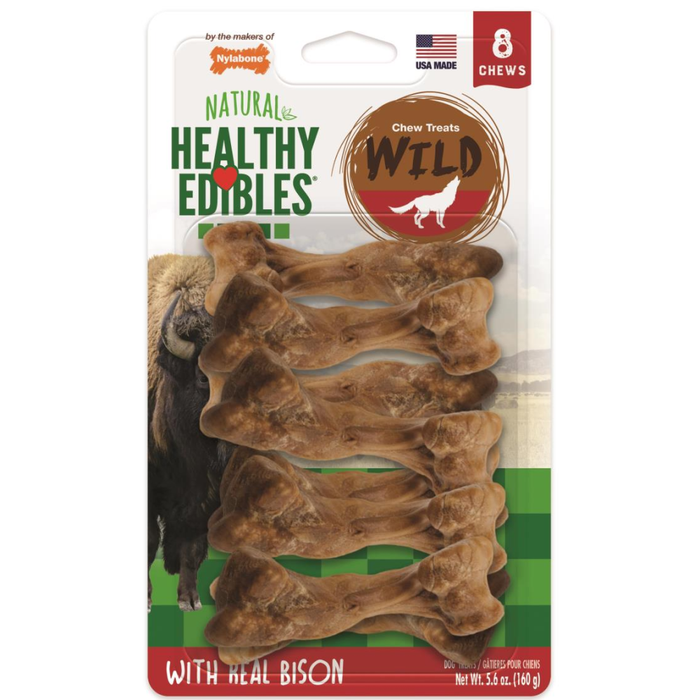 Healthy Edibles Wild Bison Bone Small 8Ct