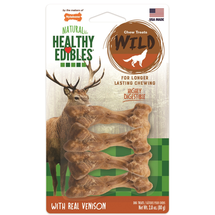 Healthy Edibles Wild Venison Bone Small 4Ct
