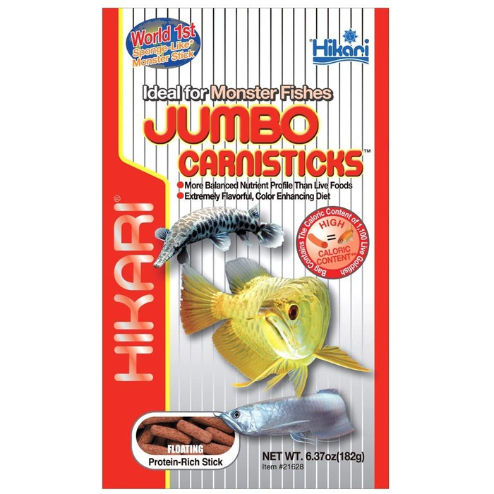 Hikari Carnisticks Floating Monster Carnivore Stick Fish Food Jumbo 6.37Oz