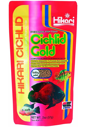 Hikari Cichlid Gold Pellet Fish Food Large 2Oz - Pet Totality