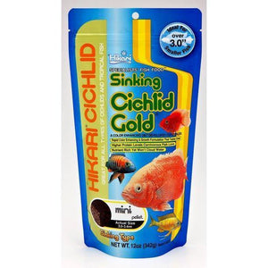 Hikari Cichlid Gold Sinking Pellet Fish Food Medium 12Oz - Pet Totality