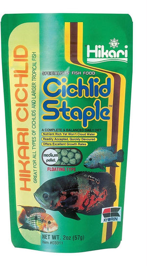 Hikari Cichlid Staple Pellet Fish Food Medium 2Oz - Pet Totality
