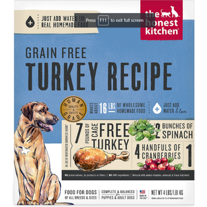 Honest Kitchen  Dog Grain Free Turkey 4 Lbs. Box - Pet Totality