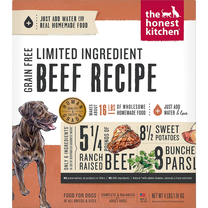 Honest Kitchen  Dog Lid Grain Free Beef  4 Lbs. Box