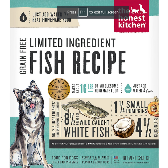 Honest Kitchen  Dog Lid Grain Free Fish 4 Lbs. Box